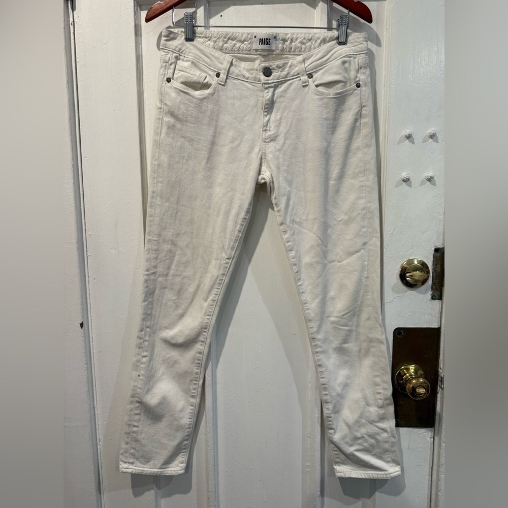 PAIGE Women's Cream Skinny Jeans